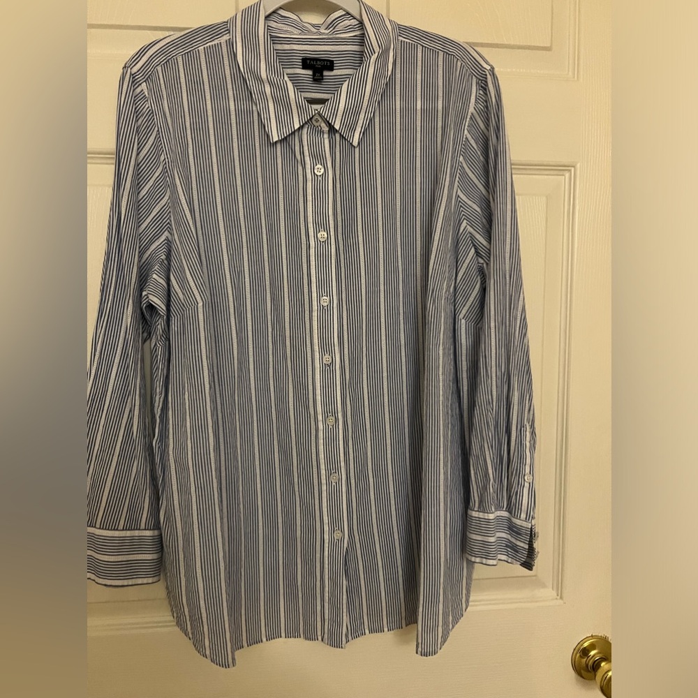 Talbots textured weave blouse